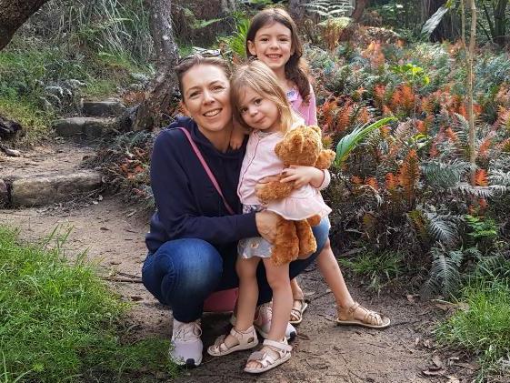 Libby Teale, pictured with her daughters Anais, 6 and Elodie, 3, supports Anais’ decision not to eat meat or seafood.