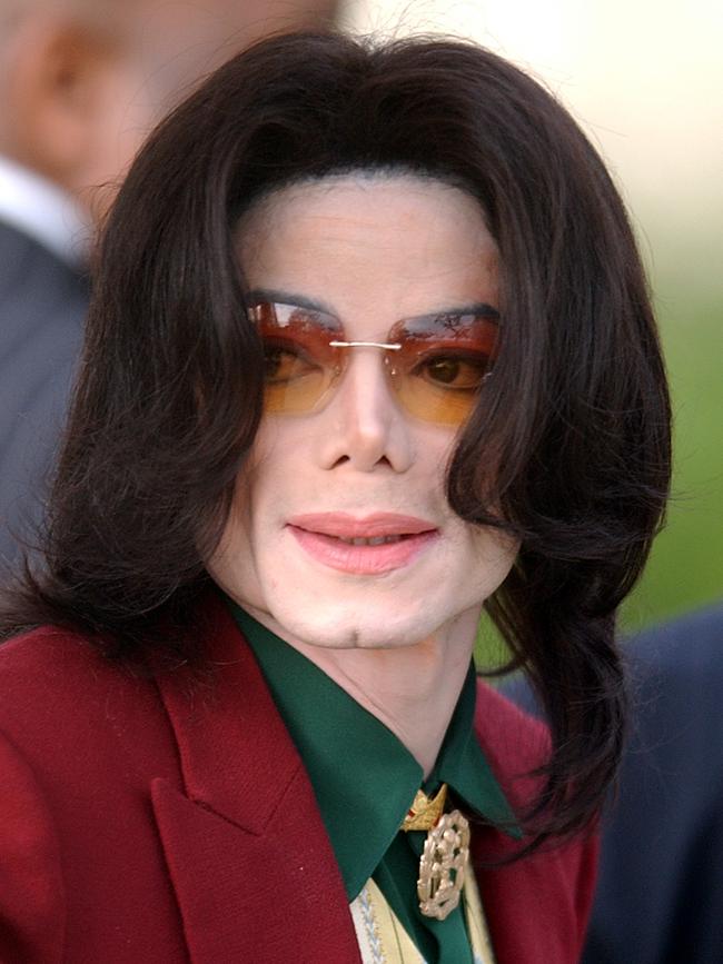 Michael Jackson arrives at court in 2005. Picture: AP 