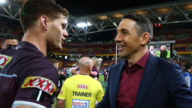 Kalyn Ponga and new Queensland coach Billy Slater. Picture: Adam Head