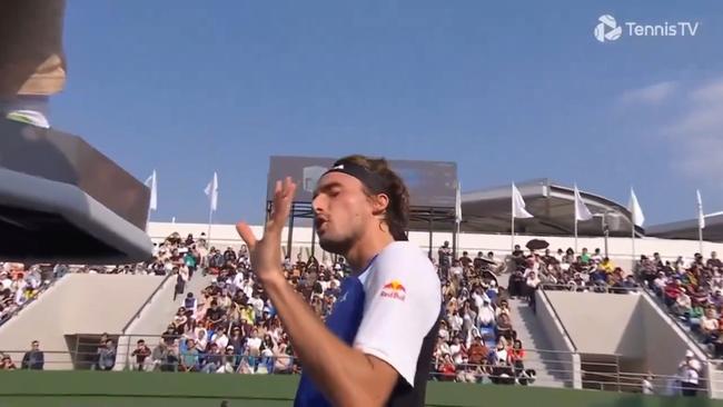 Tsitsipas took issue with the time violation.