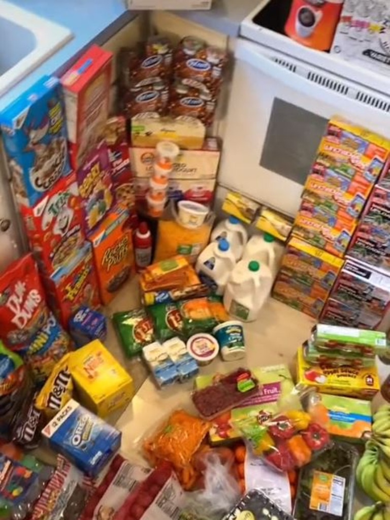 The shop included 191 packets of crisps and stacks of cereal boxes. Picture: @doughertydozen/TikTok