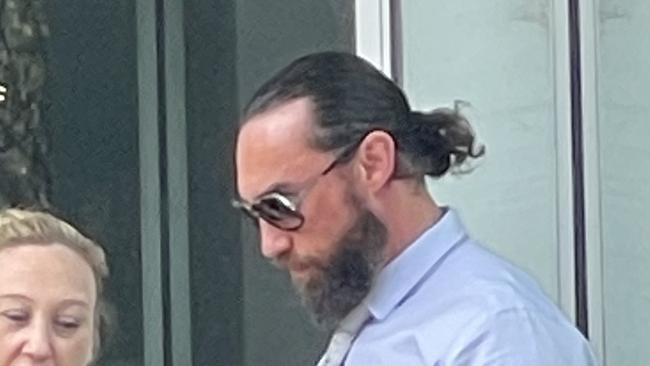 Michael Blodorn, 40, of Narara, arriving at Gosford Local Court where he was found guilty to supplying cocaine, cannabis and dealing with the proceeds of crime. Picture: NewsLocal