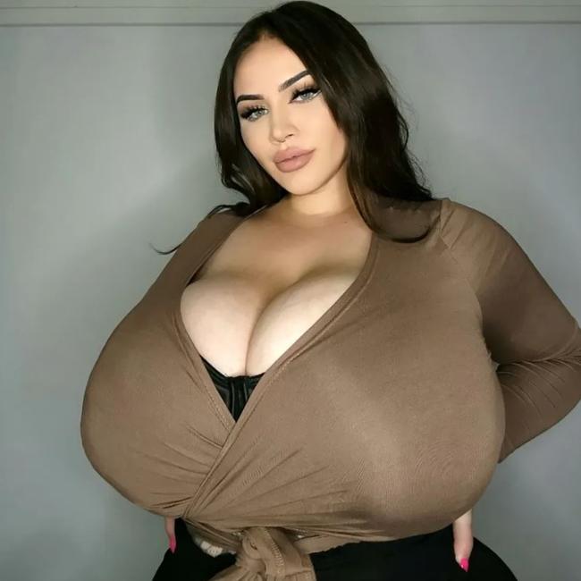 A Melbourne woman has P-Cup breasts that ‘won’t stop growing’. Picture: SWNS