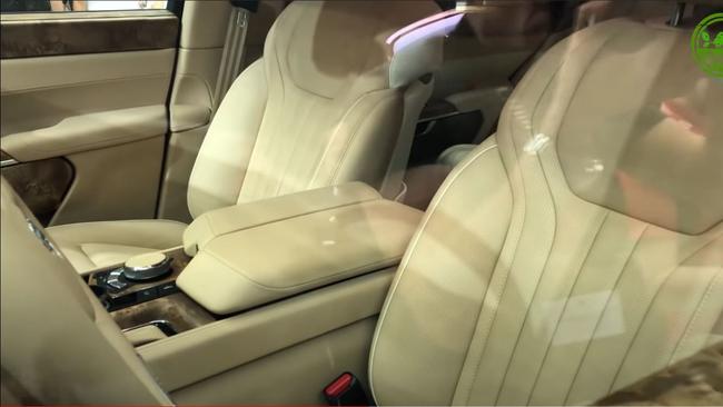 Putin's car has armoured walls, night vision cameras and auto-tightening seat belt. Picture: YouTube/OrganiCar