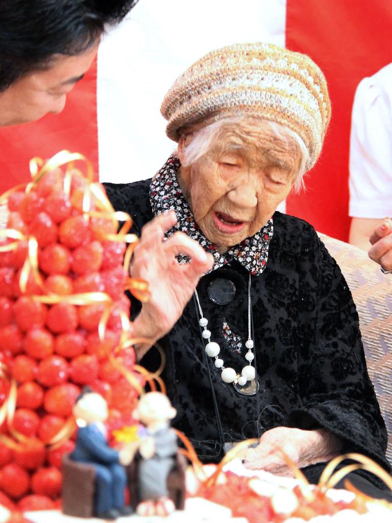 Japanese woman Kane Tanaka was previously the world’s oldest person and died at the age of 119 on April 19, 2022. Picture: JIJI Press/AFP/Japan OUT