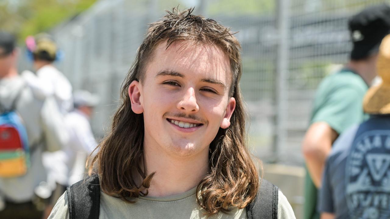 Jackson Danher-Hart vying for best mullet at the VALO Adelaide 500. Picture: Brenton Edwards