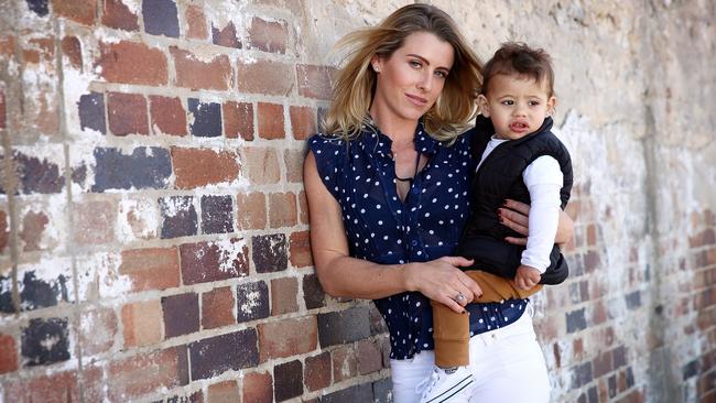 ***DAILY TELEGRAPH EXCLUSIVE******DO NOT USE WITHOUT FIRST CONTACTING THE PICTURE DESK***Former Penthouse model Belinda Medlyn pictured with son Henricks.Picture: Sam Ruttyn