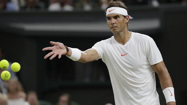 Rafael Nadal during the match. Picture: AP