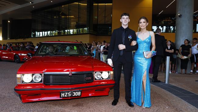 Elliot Chatfield and Lucy Reason arrive at the Trinity Bay High School formal evening, held at the Cairns Convention Centre. Picture: Brendan Radke