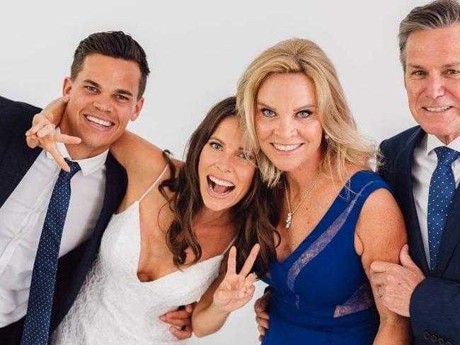 Jimmy Nicholson with his father, Noel, sister, Tahnee and mother Susan on Tahnee's wedding day.Picture: Supplied