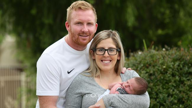 Toby Harrison Stafford was Fairfield's last 2016 baby.Mum Casey Bertucci and dad Travis Stafford. Pics Ian Svegovic