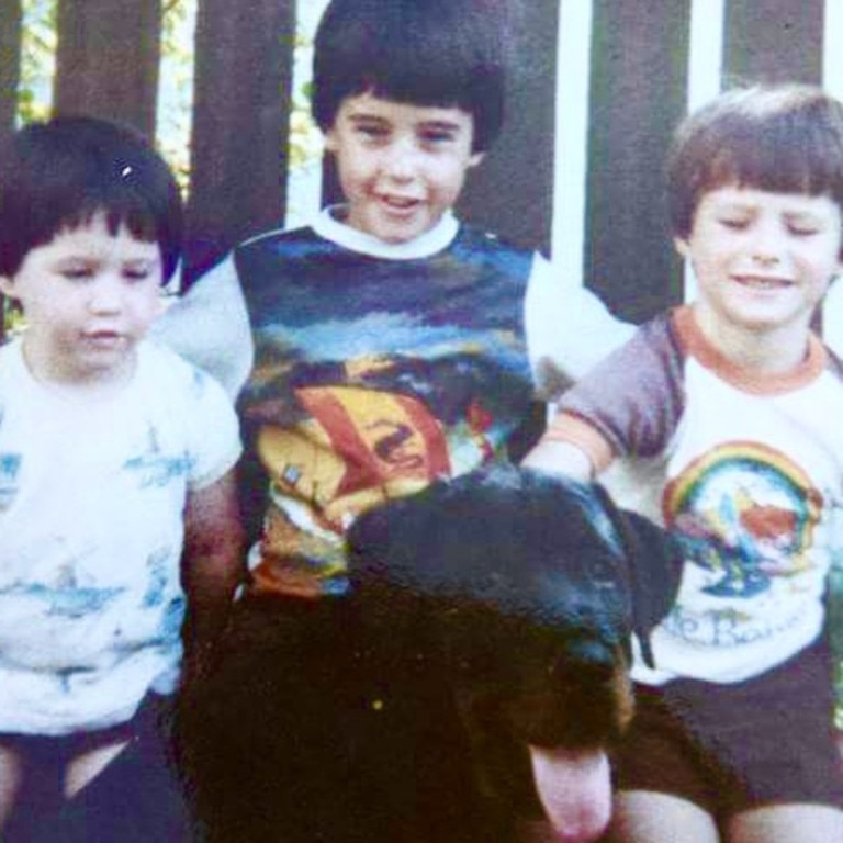 Brett Forte (right) as a boy with his brothers