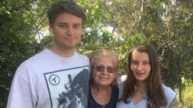 Gage Wilson with his sister Niki and their grandmother Marie. Picture: Supplied by Elizabeth Kovacs