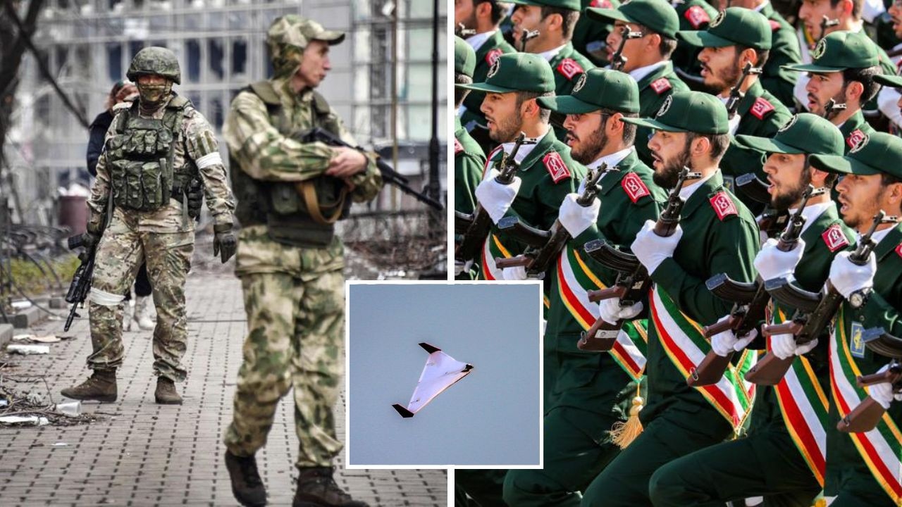 Iran now teaching Russian troops how to use drones in Crimea. Pictures: Alexander Nemenov/AFP/Sepah News/Stringer