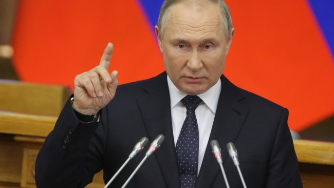 Russian President Vladimir Putin blamed NATO for the war in Ukraine during a Victory Day address at Moscow's Red Square. Picture: Contributor/Getty Images