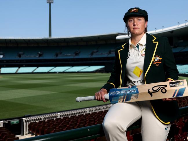 SYDNEY, AUSTRALIA - DECEMBER 09: Alyssa Healy poses during a portrait session ahead of her announcement as captain of the Australian women's cricket team across all three formats, at the Sydney Cricket Ground on December 09, 2023 in Sydney, Australia. (Photo by Brendon Thorne/Getty Images for Cricket Australia)