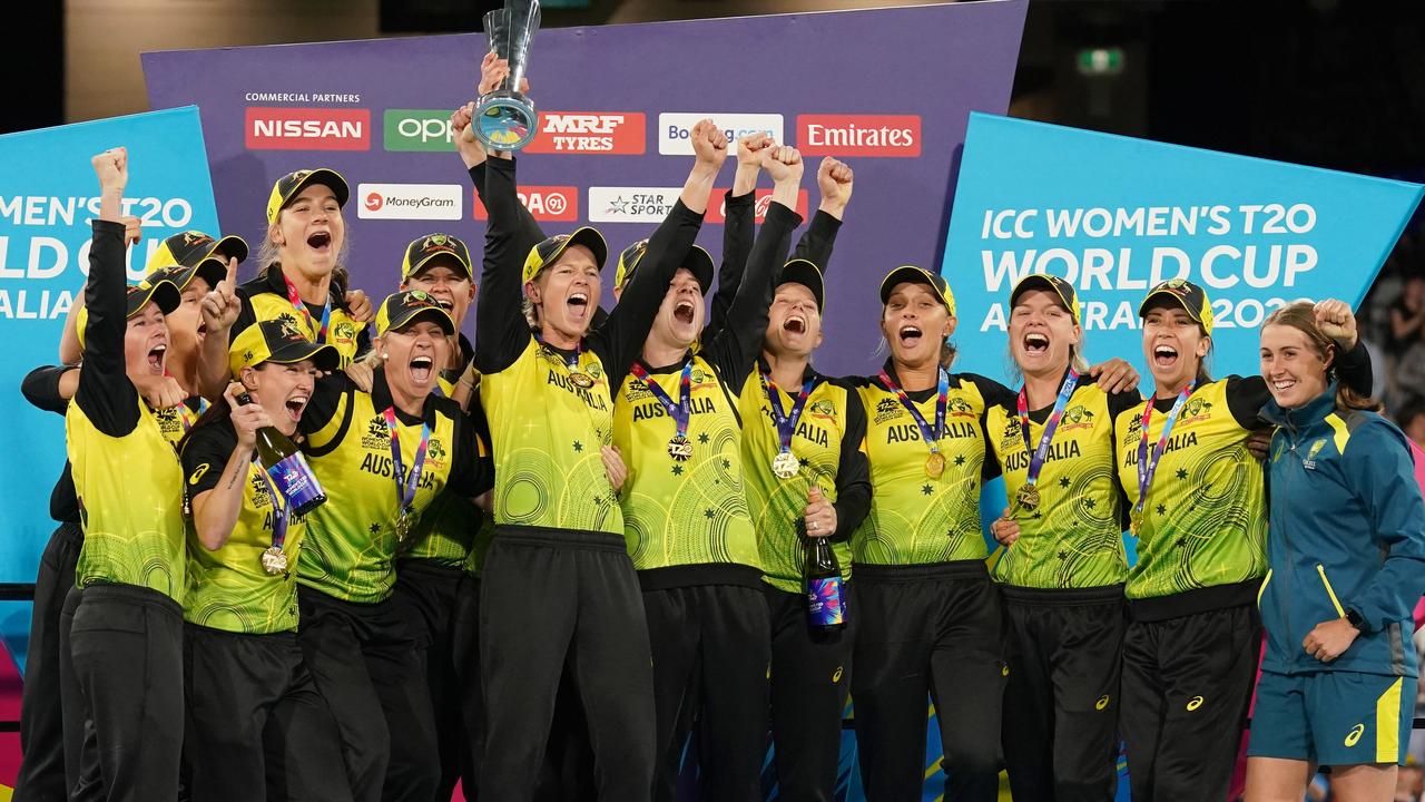 Australia’s victorious Women’s T20 World Cup team have claimed The Don Award. (AAP Image/Michael Dodge)