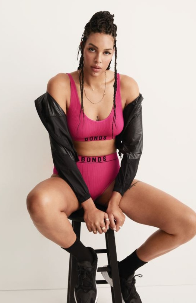 Australian basketball champ Liz Cambage, 27, in the new Bonds campaign.