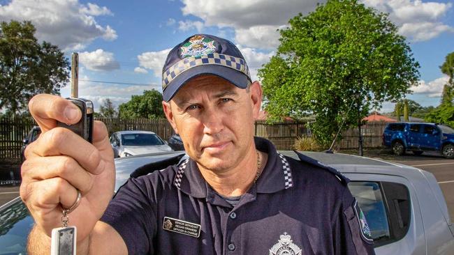 Laidley Police officer-in-charge Senior Sergeant Regan Draheim is warning Laidley residents to be on the look out for susipicous activity in isolated areas. Picture: Dominic Elsome