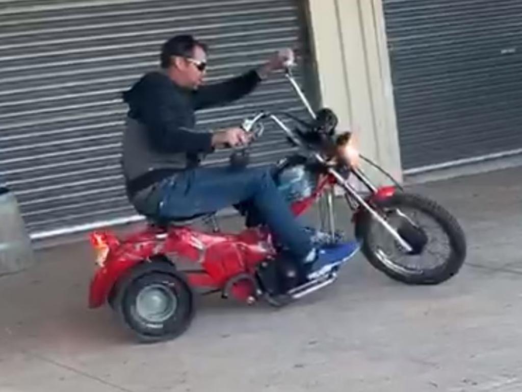 An old postie modified into a drift trike. Picture: Facebook/Postie Bikes Australia