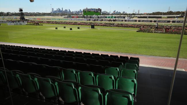 Some of the best seats in the house. Empty. Picture: Alex Coppel