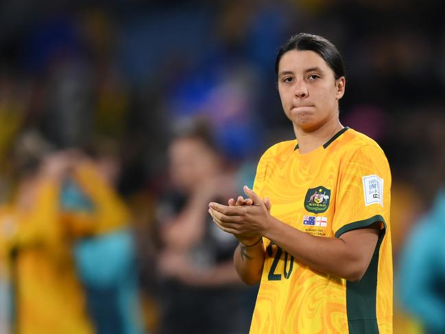 Sam Kerr remains sidelined with a knee injury. Picture: Justin Setterfield/Getty Images