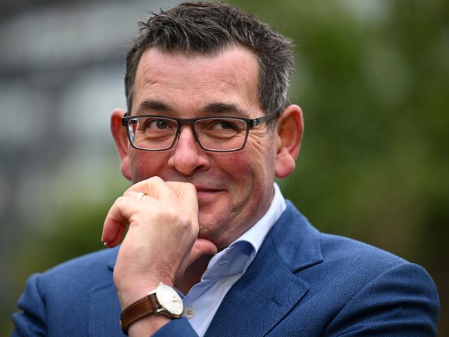 Victorian Premier Daniel Andrews reacts during a press conference at Parliament House in Melbourne, Tuesday, July 18, 2023. The Andrews Labor Government has cancelled the 2026 Commonwealth Games, slated to be held across Victoria. (AAP Image/James Ross) NO ARCHIVING