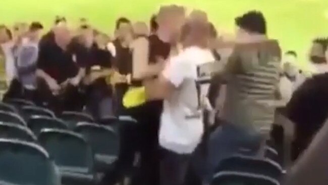 Footage allegedly shows Samuel Bevan-Shannon in a Richmond guernsey, swinging punches at multiple patrons.