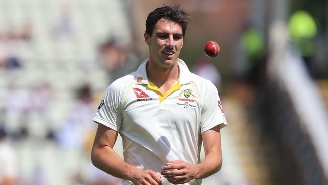 Australia's Pat Cummins prepares to bowl during play on the fifth day of the first Ashes cricket Test match between England and Australia at Edgbaston in Birmingham, central England on August 5, 2019. (Photo by Lindsey Parnaby / AFP) / RESTRICTED TO EDITORIAL USE. NO ASSOCIATION WITH DIRECT COMPETITOR OF SPONSOR, PARTNER, OR SUPPLIER OF THE ECB