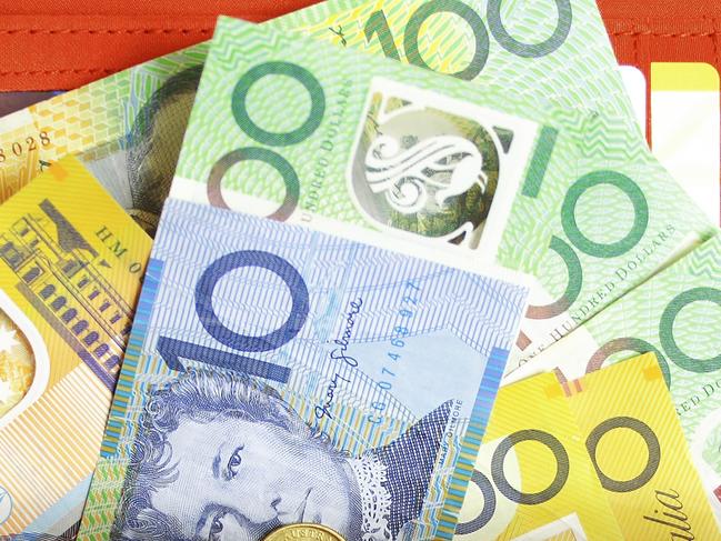 Red wallet and Australian cash. Picture: iStock.