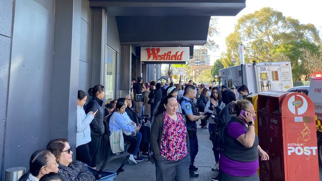 The crowds outside the centre. Picture: Kirsten Jelinek