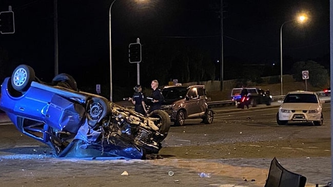 The scene of the crash. Picture: 7News Brisbane/Twitter