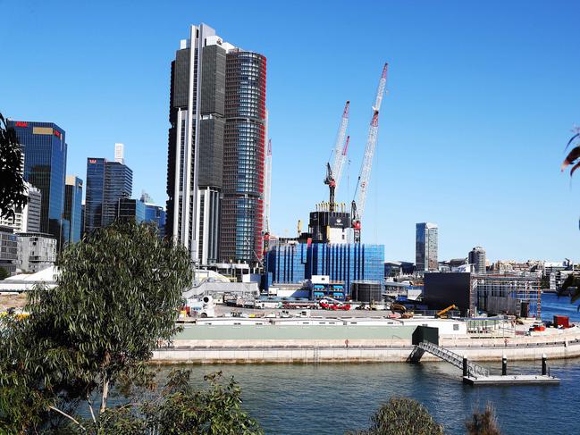 The Crown Casino building site at Barangaroo in Sydney. Picture: John Feder