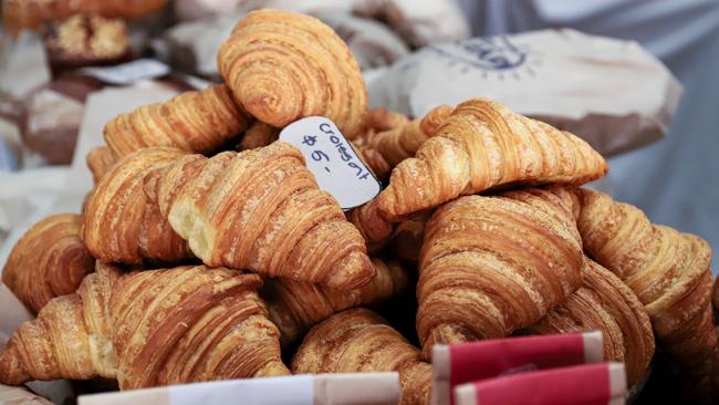 Croissants for sale from Berkelo Bakery at the Farmers Market. Picture: Jenifer Jagielski