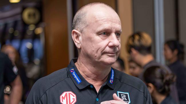 Ken Hinkley at the Port Adelaide Hall of Fame/season launch. At the Adelaide Oval.  Pictured on 14th FEB 2025. Picture: Ben Clark