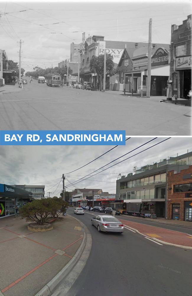 Bay Rd, Sandringham, in the early 20th Century. Pictures: State Library of Victoria / Google