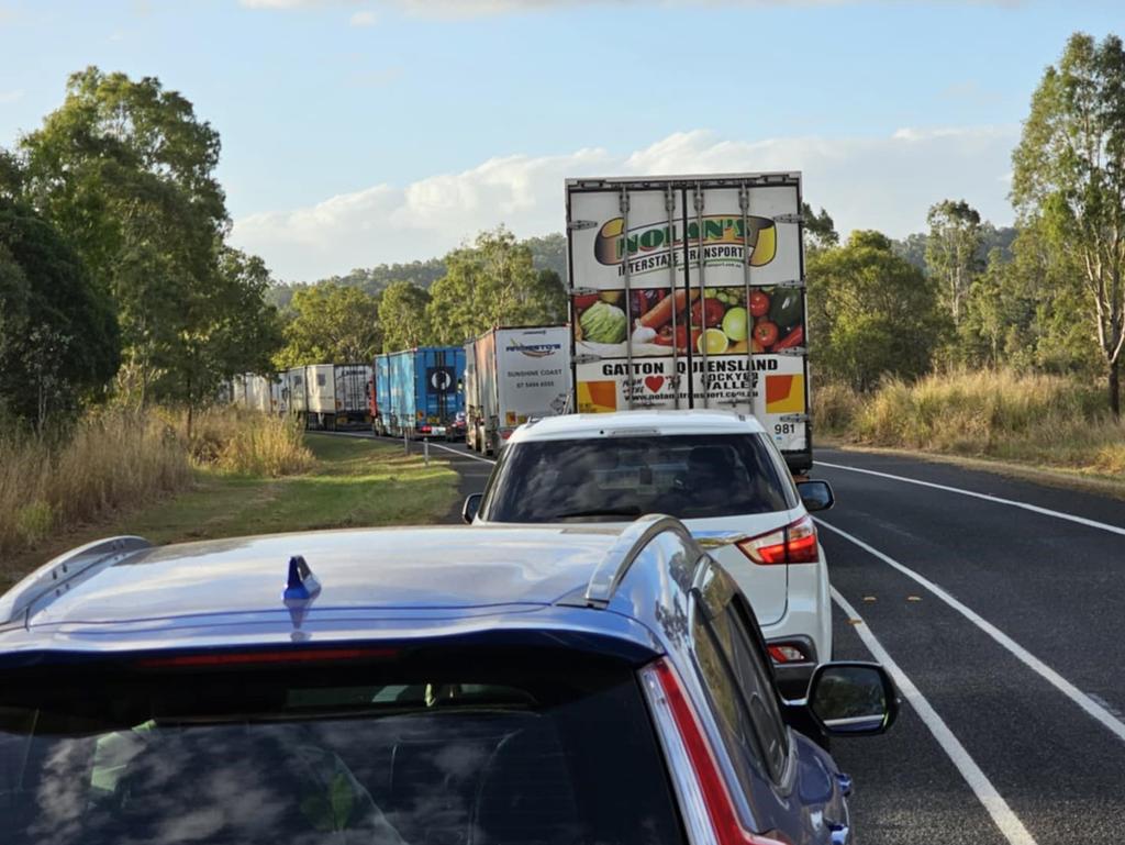 Bruce Highway traffic at a standstill near Mackay after an accident last month