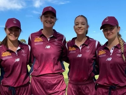 The four Mackay-Whitsundays women who are through to yet another Australian Country Cricket Championship grand final. Picture: Mackay-Whitsunday Facebook page.