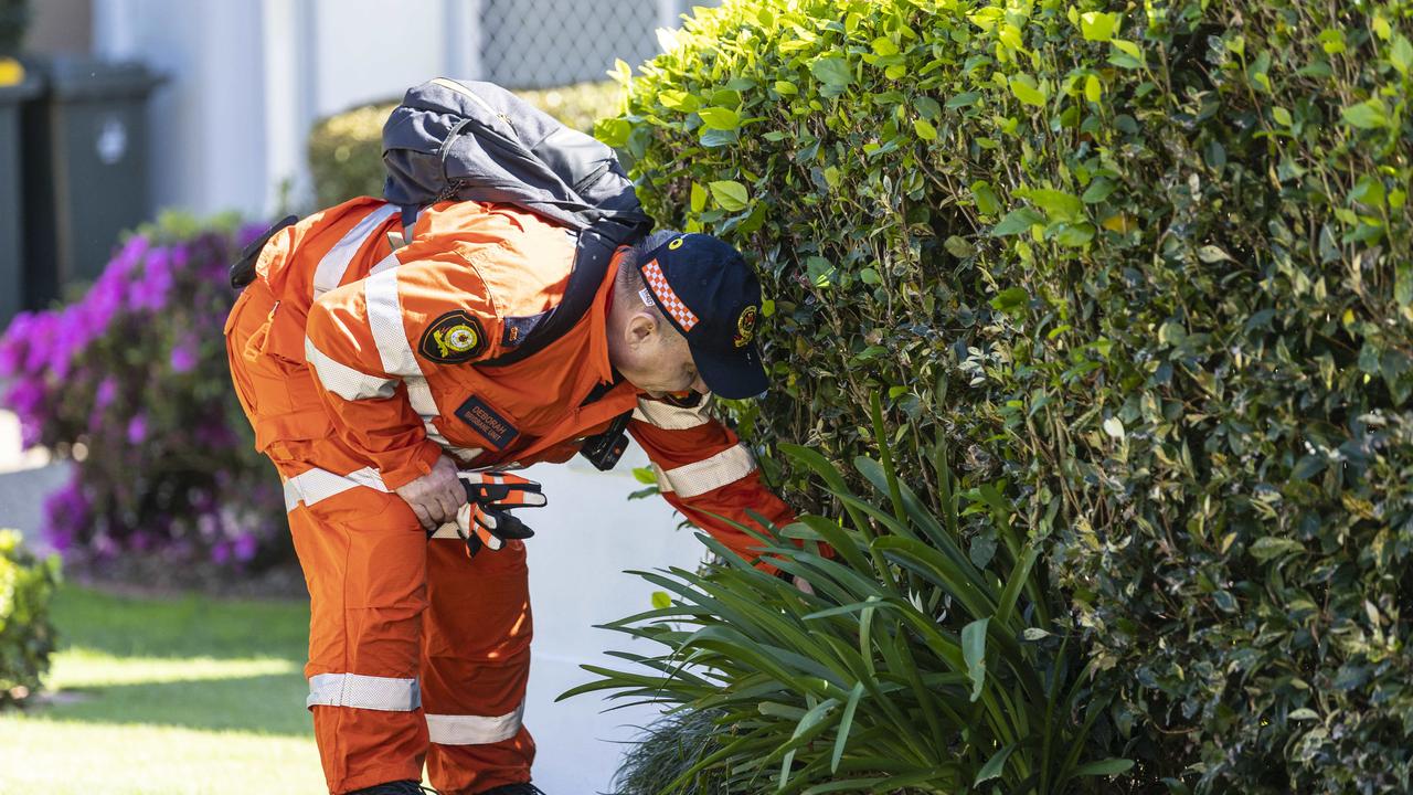 SES search the scene of the brutal murder.