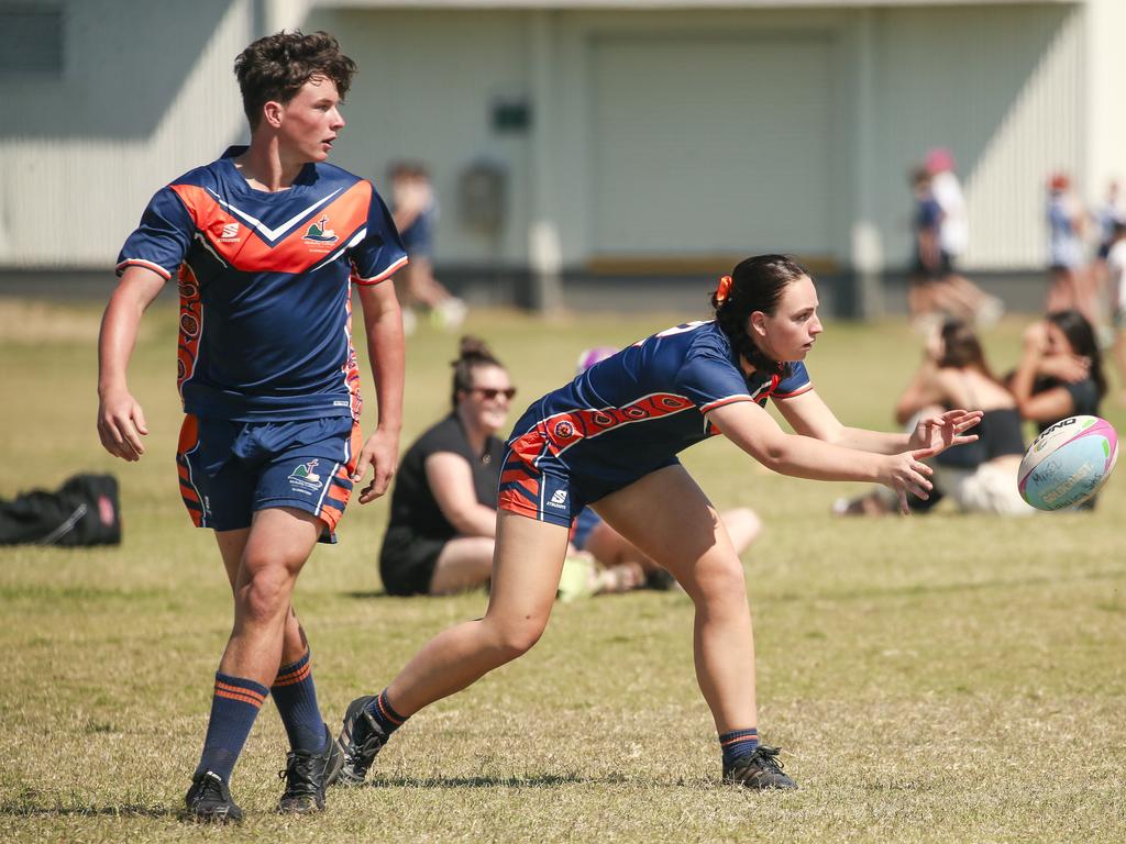 McCauley College V Laidley State High at the 2024 Gold Coast Titans All Schools Touch Football Picture: Glenn Campbell