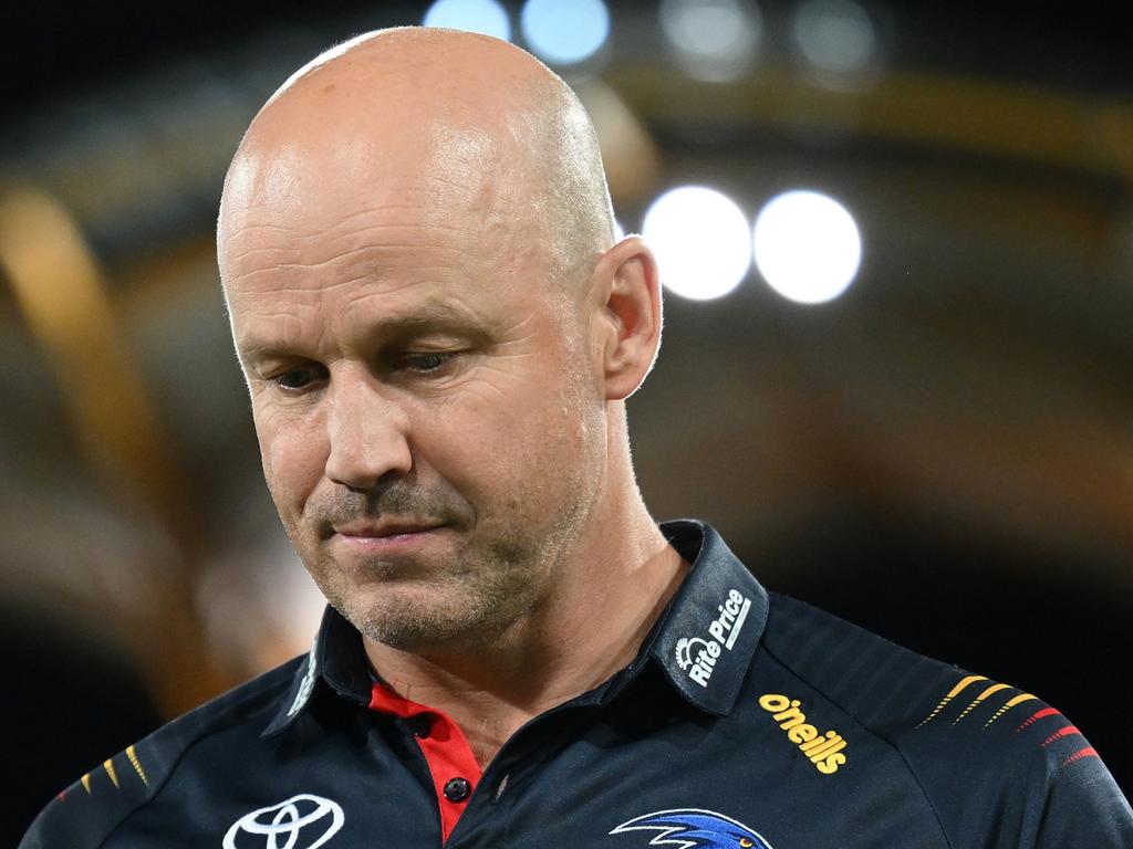 Matthew Nicks’ Crows are under the pump. (Photo by Matt Roberts/AFL Photos/via Getty Images )