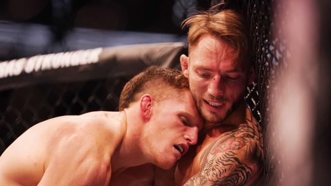 Jamie Mullarkey Brad Riddell and compete during UFC 243 at Marvel Stadium in Melbourne. Picture: AAP Image/Michael Dodge