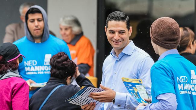 Liverpool Mayor Ned Mannoun at pre-polling ahead of the federal election. Picture: Craig Greenhill