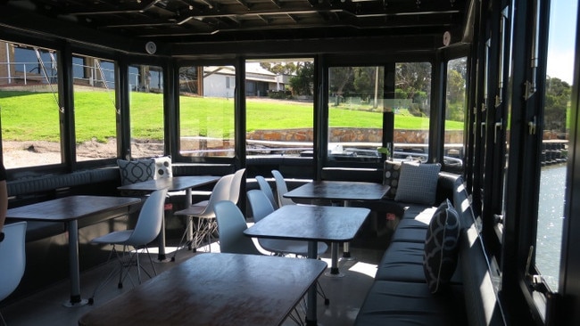 The seating area inside the boat. Picture: Emily Jarvis