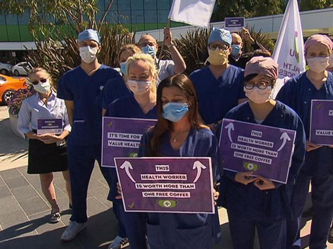 Rolling strikes hit nine Adelaide hospitals