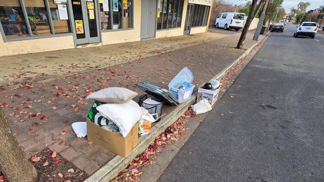 Rubbish dumped at the Second Chances Op Shop at Sturt. Picture: Supplied