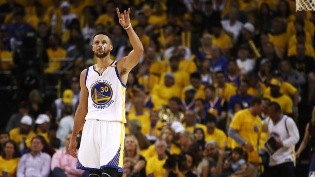 Curry celebrates another scoring play. Picture: AFP