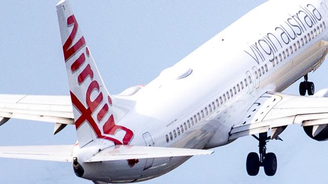 A Virgin aircraft leaving Hobart Airport on Saturday 15th June 2024.Picture: Linda Higginson