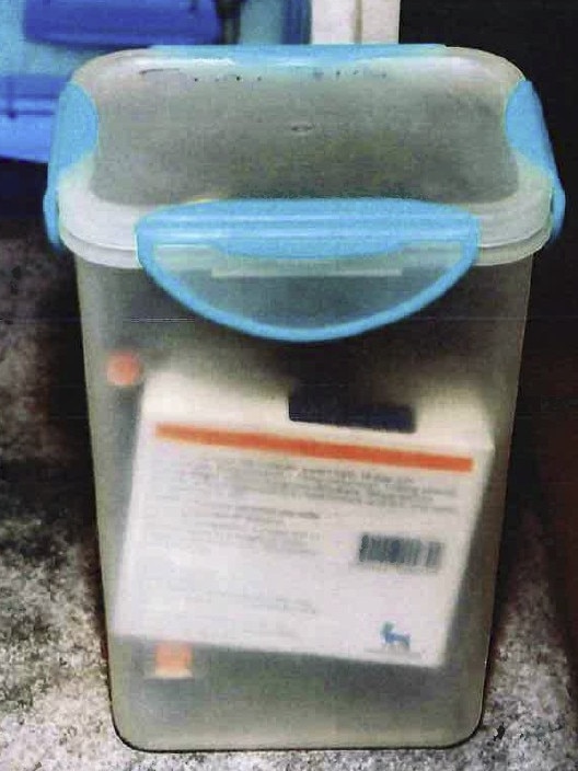 Officers found vials of the drug NovoRapid, a form of insulin used by Elizabeth, around the house, including this container of the drug in the fridge. Picture: Supplied