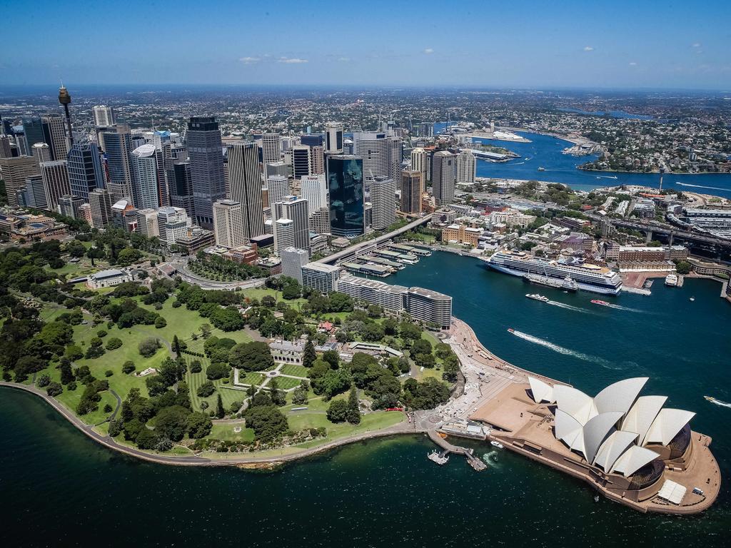 3. The Opera House stands deserted. Tourists are evacuated after a suspicious package is found on the Cahill Expressway amid fears of a wider terrorist attack, York Street and Harbour Street exits from the Harbour Bridge are closed as Sydney came to a standstill. Picture: Craig Greenhill